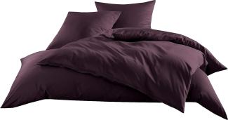 Mako-Satin Baumwollsatin Bettwäsche Uni einfarbig zum Kombinieren (Bettbezug 200 cm x 220 cm, Brombeer) viele Farben & Größen