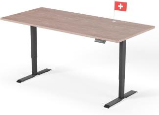 elektrisch höhenverstellbarer Schreibtisch DESK 200 x 90 cm - Gestell Schwarz, Platte Walnuss