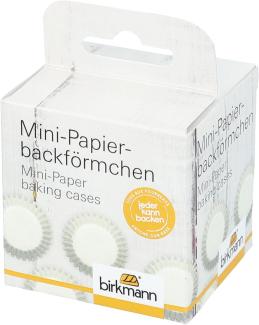 Birkmann Mini-Papierbackförmchen, 100 Stück, Backförmchen, Muffinbackform, Muffinform, Weiß, Ø 4. 5 cm, 444614