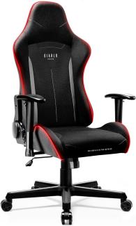 Diablo X-ST4RTER Gaming Stuhl Chair Bürostuhl Schreibtischstuhl Ergonomisch Stoffbezug 2D Armlehnen Kippmechanismus (Schwarz (LED))