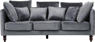 3-Sitzer Sofa Samtstoff grau FENSTAD