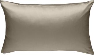 Bettwaesche-mit-Stil Mako-Satin / Baumwollsatin Bettwäsche uni / einfarbig braun Kissenbezug 50x70 cm