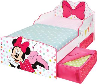 Worlds Apart 'Minnie Mouse' Kinderbett, weiß/pink, 70x140 cm, inkl. 2 Textilschubladen