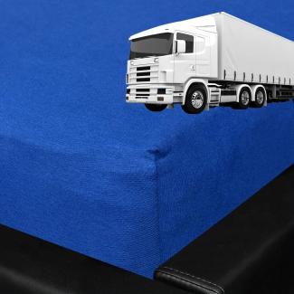 BettwarenShop Spannbettlaken für LKW Truck Matratzen | 60x220 cm | royalblau
