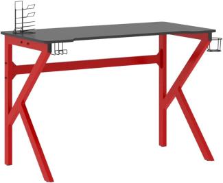 vidaXL Gaming Schreibtisch mit K-Gestell Schwarz und Rot 110x60x75 cm