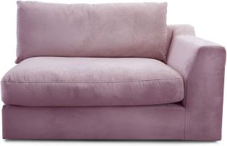 CAVADORE Sofa-Modul "Fiona"mit Armteil rechts / individuell kombinierbar als Ecksofa, Big Sofa oder Wohnlandschaft / 138 x 90 x 112 / Webstoff flieder-lila