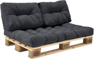 en. casa - Sitzkissen für Palettenmöbel Comfy 80x120x12 cm Dunkelgrau