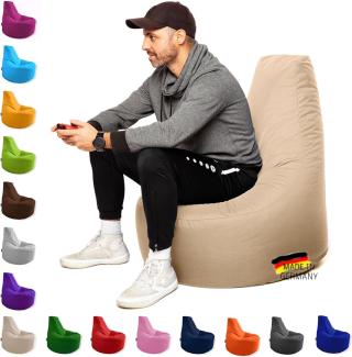 Patchhome Gamer Kissen Lounge Kissen Sitzsack Sessel Sitzkissen In & Outdoor geeignet fertig befüllt | Creme - Ø 75cm x Höhe 80cm - in 2 Größen und 25 Farben
