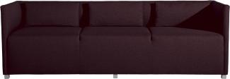 Equal Sofa 3-Sitzer Flachgewebe Burgund Metallfuß pulverbeschichtet