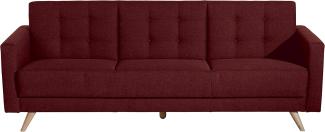 Max Winzer Sofa 3-Sitzer mit Bettfunktion Julian 224 x 83 x81 cm rot