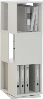 FMD Möbel - TOWER - Drehbares Regal mit 3 Ebenen - melaminharzbeschichtete Spanplatte - weiß - 34 x 108 x 34cm