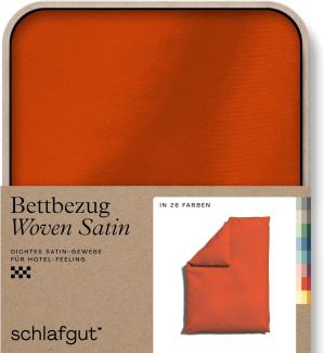 Schlafgut Woven Satin Bettwäsche | Bettbezug einzeln 135x200 - 140x200 cm | red-mid