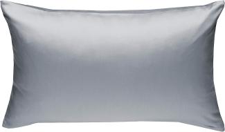 Bettwaesche-mit-Stil Mako-Satin / Baumwollsatin Bettwäsche uni / einfarbig grau Kissenbezug 40x60 cm