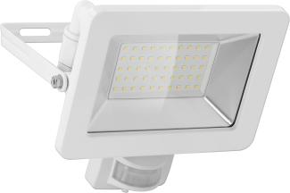 goobay 53884 LED Strahler Bewegungsmelder Außen 50W / PIR Sensor Außenstrahler IP44 / Neutralweißes Licht 4250 lm/LED Scheinwerfer Fluter Wandmontage/Gartenstrahler/Weiß