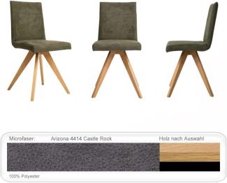 6x Stuhl Caja Varianten Polsterstuhl Massivholzstuhl Esszimmerstuhl Eiche natur lackiert, Arizona 4414 Castle Rock