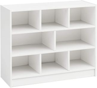Wohnling Bücherregal Regal Standregal Modern Weiß 80x68,5x29,5 cm