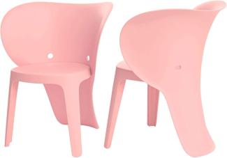 SoBuy 'Elefant' Kinderstühle mit Lehne, 2er-Set pink