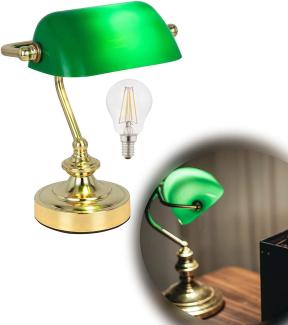 Tischlampe Wohnzimmer LED Tischleuchte Schreibtischlampe Bankerlampe Grün SL3337