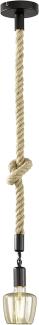 Fischer & Honsel 60779 Pendelleuchte Rope Schwarz mit Seil E27
