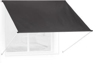 Fallarmmarkise HxB: 120x200 cm, Schattenspender Fenster, 50+ UV-Schutz, Seilzug, Polyester & Metall, anthrazit
