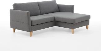 Atlantic Home Collection 2-Sitzer Sofa Mailo mit Links oder rechts montierbarem Longchair, Grau, Breite x Tiefe x Höhe: 204 x 85/150 x 82 cm