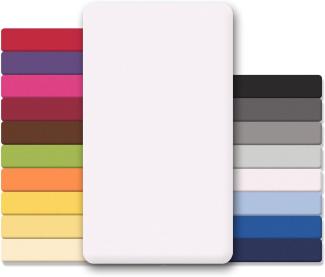 CelinaTex Jersey Topper Spannbettlaken Lucina Doppelpack 90x200-100x200cm Schnee weiß 100% Baumwolle gekämmt bis 12cm Matratzenhöhe Oeko-TEX