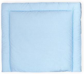 KraftKids Wickelauflage in weiße Punkte auf Hellblau, Wickelunterlage 78x78 cm (BxT), Wickelkissen