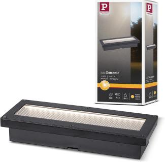 Paulmann 94576 Solar LED Bodeneinbauleuchte Domenic 200x80mm IP67 3000K Schwarz