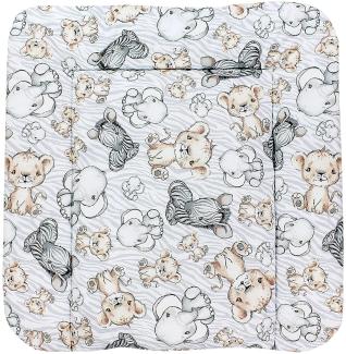 TupTam Baby Wickeltischauflage mit Baumwollbezug Gemustert, Farbe: Safari, Größe: 70 x 60 cm