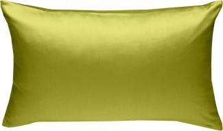 Bettwaesche-mit-Stil Mako-Satin / Baumwollsatin Bettwäsche uni / einfarbig grün Kissenbezug 40x60 cm