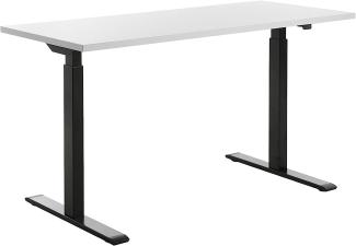TOPSTAR E-Table Höhenverstellbarer Schreibtisch, Holz, schwarz/Weiss, 140x60