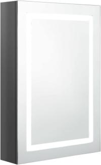 vidaXL LED-Bad-Spiegelschrank Glänzendes Grau 50x13x70 cm, Mit Beleuchtung [326491]