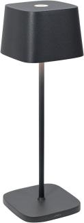 Zafferano, Ofelia Lampe, Kabellose, Wiederaufladbare Tischlampe mit Touch Control, Auch für den Außenbereich Geeignet, Dimmer, 2200-3000 K, Höhe 29 cm, Farbe Dunkelgrau