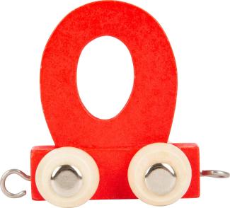 Buchstabenzug bunt | bunte Lok - farbige Waggons | Wunschname zusammenstellen | Holzeisenbahn | EbyReo® Namenszug aus Holz | personalisierbar | auch als Geschenk Set (Farbe Rot, Buchstabe O)