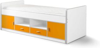 Vipack 'Bonny' Einzelbett weiß/orange