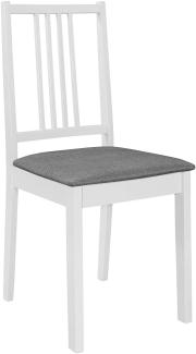 vidaXL Esszimmerstühle mit Polstern 4 Stk. Weiß Massivholz [247637]
