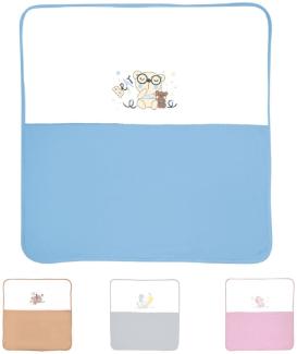 Lorelli 'Za Za' Baby-Baumwolldecke 90 x 90 cm blau/weiß