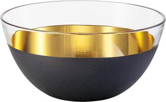 Eisch Schale Cosmo Gold, Salatschale, Dessertschale, Kristallglas, Schwarz, Gold, 24 cm, 70556724