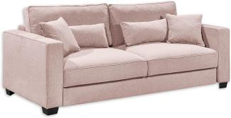 MELVIN Bequemes Schlafsofa mit Bettkasten, Stoffbezug Flamingo - Ausziehbares Sofa mit Schlaffunktion - 232 x 92 x 115 cm (B/H/T)