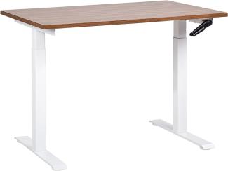 Schreibtisch braun weiß 120 x 72 cm manuell höhenverstellbar DESTIN III