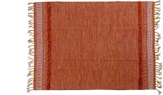 Dmora Moderner Boston-Teppich im Kelim-Stil, 100% Baumwolle, orange, 110x60cm