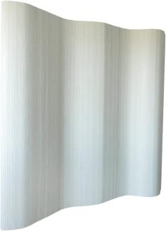 Homestyle4u Paravent Raumteiler, Bambus, weiß, 250 x 0,3 x 200 cm (BxTxH)