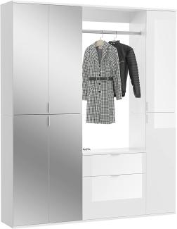 Garderoben Set Projekt X 2 | weiß Hochglanz / Spiegeltüren | 3-teilig