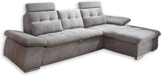 Ecksofa Couch NALO Sofa Schlafcouch Bettsofa schlamm grau L-Form rechts