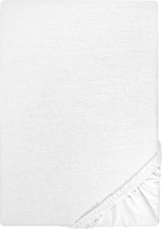Biberna Jersey-Stretch Spannbettlaken Spannbetttuch 180x200 cm - 200x200 cm Weiß
