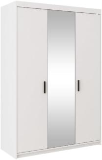 Kleiderschrank ELLENA 3D + Spiegel, 190x133x53, weiß/
