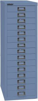 Bisley MultiDrawer, 39er Serie, DIN A4, 15 Schubladen, Metall, 605 Blau, 38 x 27. 9 x 86 cm