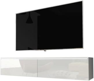TV-Tisch MENDES D 140, 140x30x32, weiß/weiß Glanz