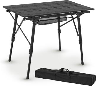 Juskys 'Picco' Campingtisch, klappbar, höhenverstellbar - Aluminium schwarz, 90 x 52 cm