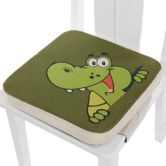 Kinder Sitzkissen Sitzerhöhung Stuhl, Enhome Baby Zerlegbar Tragbar Sitzkissen Cartoon Quadratische Kleinkinder Esszimmerstuhl ErhöHen Pad Esszimmer Boostersitze (Krokodil,40x40x5cm)